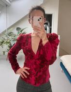 NIEUW: Donkerroze/Rode H&M Conscious top - maat 34/XS, Kleding | Dames, Nieuw, Ophalen of Verzenden, H&M Conscious, Lange mouw