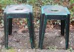 Stel metalen Tolix-stijl krukken, krukjes, tijdloos Design!, Huis en Inrichting, Krukjes, Ophalen, Gebruikt, Overige materialen