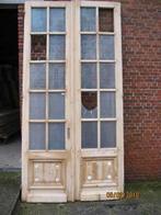 313hx155,5br Zwaar uitgevoerde dubbele antiek grenen deuren, Antiek en Kunst, Ophalen