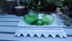 Drie groene glazen drijvers, Antiek en Kunst, Ophalen of Verzenden