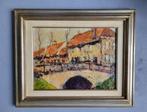 Henri Hess - 'De Brug' origineel schilderij, Antiek en Kunst, Ophalen of Verzenden