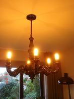 Hanglamp. 6 Armig, massief eiken., Huis en Inrichting, Lampen | Hanglampen, Gebruikt, Hout, Ophalen, 75 cm of meer