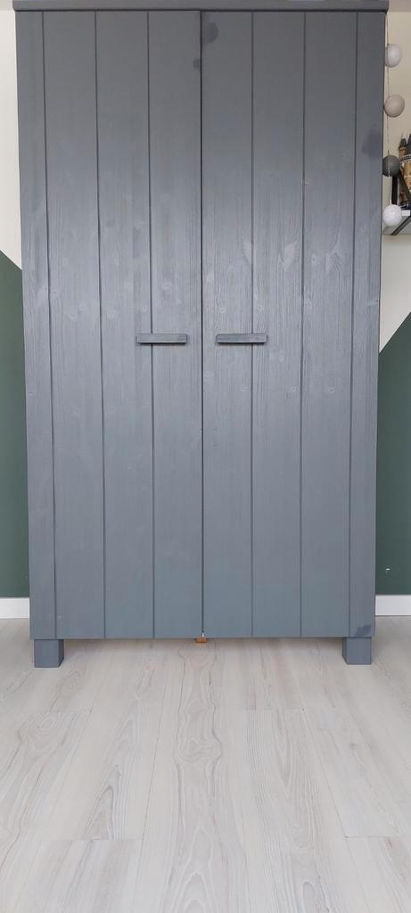 Grote Grijze Kast met Legplanken en Hanggedeelte, Huis en Inrichting, Kasten | Kledingkasten, Gebruikt, 150 tot 200 cm, 50 tot 100 cm