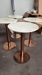 Gebruikte marmer rose gouden tafeltjes, Minder dan 55 cm, Gebruikt, Metaal of Aluminium, Rond