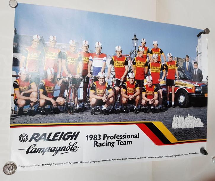 Poster van Team Ti-Raleigh met Mercedes Benz Tour de France, Verzamelen, Posters, Zo goed als nieuw, Reclame, A1 t/m A3, Rechthoekig Staand