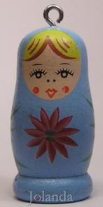 1110 Licht Blauwe Houten Maroeska Hanger, Ophalen of Verzenden, Nieuw, Blauw, Overige materialen