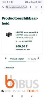 Nieuwe Metabo CAS 18V 4.0Ah Accu, Ophalen of Verzenden, Nieuw