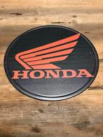 Metalen wandbord Honda rond 20 cm, Ophalen of Verzenden, Nieuw, Reclamebord