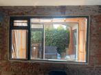 Hardhouten Raamkozijn met dubbel Glas, Doe-het-zelf en Verbouw, Kozijnen en Schuifpuien, Gebruikt, Raamkozijn, Ophalen of Verzenden