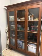 Antiek brocante vitrine kast servies kast, Ophalen, 100 tot 150 cm, Zo goed als nieuw, 150 tot 200 cm