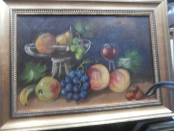 Leuk fruitstilleven op Kartonnen paneeltje in mooi lijstje beschikbaar voor biedingen