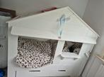 Buitenkans! Superleuke bedstee/ huisjesbed, Ophalen, 90 cm, Eenpersoons, Wit