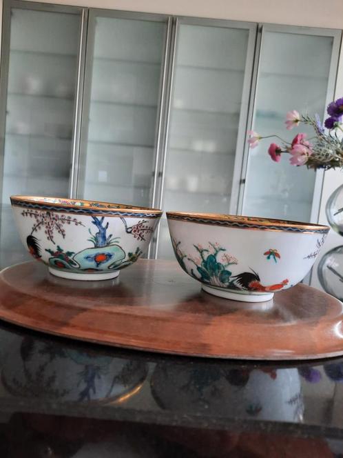 Antieke Chinese Kommen met Haan Motief (2 stuks), Antiek en Kunst, Antiek | Porselein, Ophalen of Verzenden