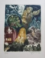 Exlibris / Ex libris D. Bekker, meisje met de zwavelstokjes, Antiek en Kunst, Verzenden