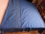 Zeer grote blauwe wollen deken woondeken. 223-188cm, Ophalen of Verzenden, Gebruikt