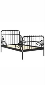 IKEA Minnen meegroeibed - Zwart metaal, Ophalen, 90 cm, Eenpersoons, Zwart