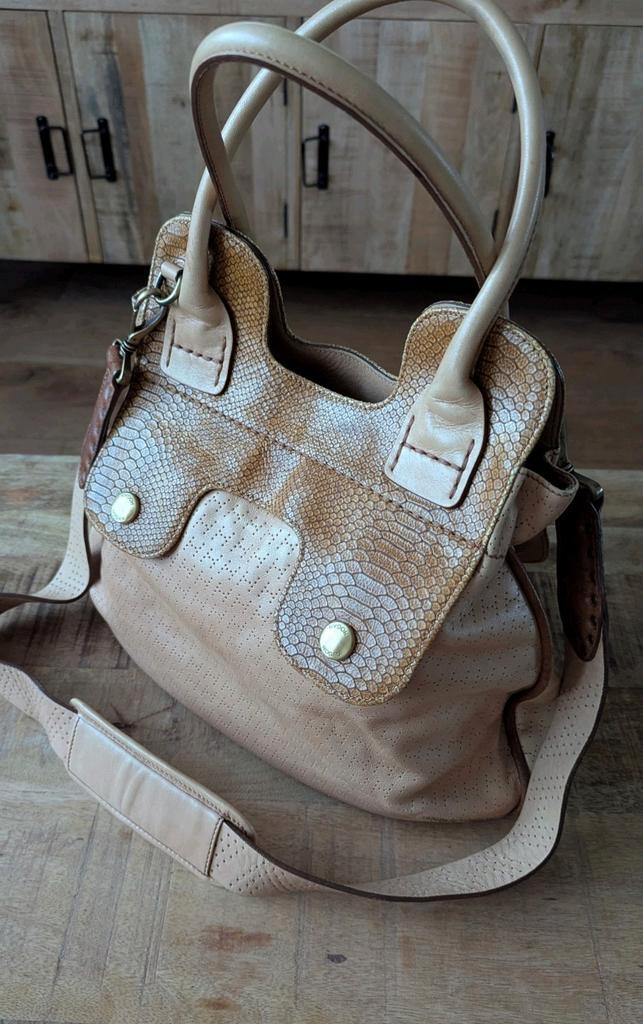 Unieke Vintage Hogan bruin leer tas, Sieraden, Tassen en Uiterlijk, Tassen | Damestassen, Zo goed als nieuw, Handtas, Bruin, Ophalen of Verzenden
