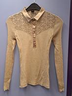 Oscalito longsleeve top beige met kant + satin mt S nr 47051, Oscalito, ., Beige, Ophalen of Verzenden