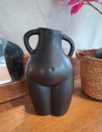 Mooie Vintage Body Vase, Zwart, Aardewerk of Porselein, Ophalen of Verzenden, Zo goed als nieuw