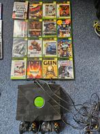 Xbox met veel spellen!, Spelcomputers en Games, Spelcomputers | Xbox Original, Ophalen, Gebruikt, Met 2 controllers, Met games