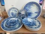 Groot set Delfts Blauwe borden, Ophalen of Verzenden
