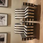 2 fauteuils zwart wit gestreept, Huis en Inrichting, Fauteuils, Ophalen of Verzenden, Gebruikt, 75 tot 100 cm, 50 tot 75 cm