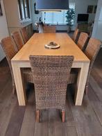 Eiken eethoek met 8 stoelen., Ophalen, Gebruikt, 6 tot 8 stoelen