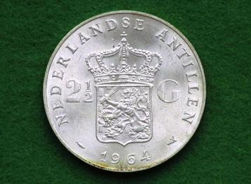 Nederlandse Antillen 2 1/2 gulden zilver 1964