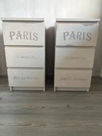 2 Nachtkastjes - Vintage Look, Huis en Inrichting, Kasten | Dressoirs, Ophalen, Minder dan 50 cm, Gebruikt, Met lade(s)
