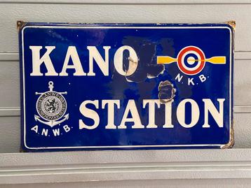 Emaille Bord ( Kano Station ) A.N.W.B beschikbaar voor biedingen