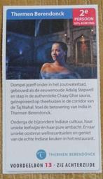 Thermen Berendonck Wijchen kortingsbon 2e persoon 50%korting, Tickets en Kaartjes, Kortingen en Cadeaubonnen, Twee personen, Kortingsbon