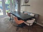 zwart geverfde eikenhouten tafel, Huis en Inrichting, Tafels | Eettafels, Gebruikt, 200 cm of meer, Rechthoekig, 50 tot 100 cm