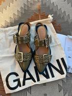 Ganni buckle ballerina sandals green color Kalamata size 39, Ganni, Nieuw, Groen, Sandalen of Muiltjes