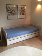 Wit houten bed, kwaliteitsmerk Lifetime 90 x 200 cm, Huis en Inrichting, Slaapkamer | Bedden, 90 cm, Gebruikt, Eenpersoons, Wit