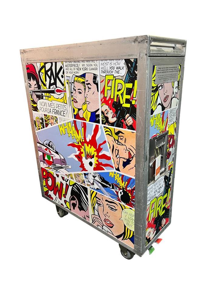 Noboringo Tribute Roy Lichtenstein Pop Art vliegtuigtrolley, Huis en Inrichting, Kasten | Kledingkasten, Zo goed als nieuw, 100 tot 150 cm