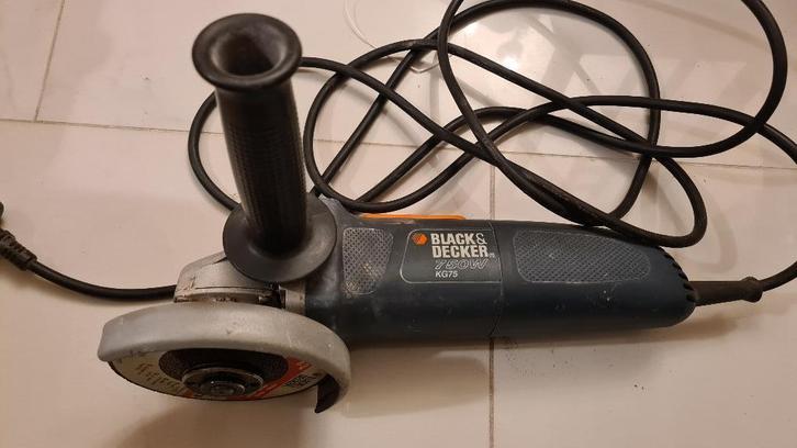 Black & decker haakse slijper 115mm 750W, Doe-het-zelf en Verbouw, Gereedschap | Slijpmachines, Gebruikt, Haakse handslijpmachine