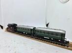 Minitrix Stoomloc met 2 Wagons, Gelijkstroom, Trix, Ophalen of Verzenden, Analoog
