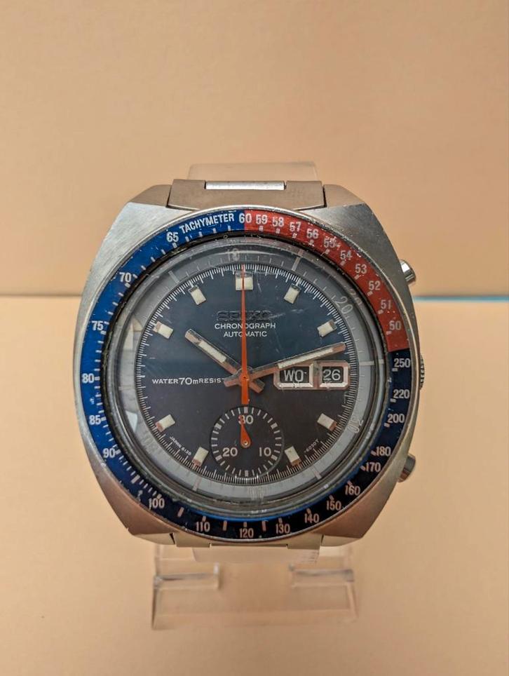 Seiko Pogue 6139-6002 - Chrono - Automatic-  incl opbergdoos, Sieraden, Tassen en Uiterlijk, Horloges | Heren, Gebruikt, Polshorloge