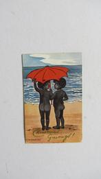 Black humor, samen onder de paraplu 1906, Verzamelen, Ophalen of Verzenden, Voor 1920, Gelopen, Overige thema's