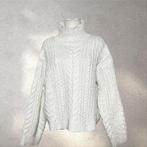 H&M Cream Alpaca Blend Cable Knit Turtleneck Sweater Size M, Ophalen of Verzenden, Zo goed als nieuw, Beige