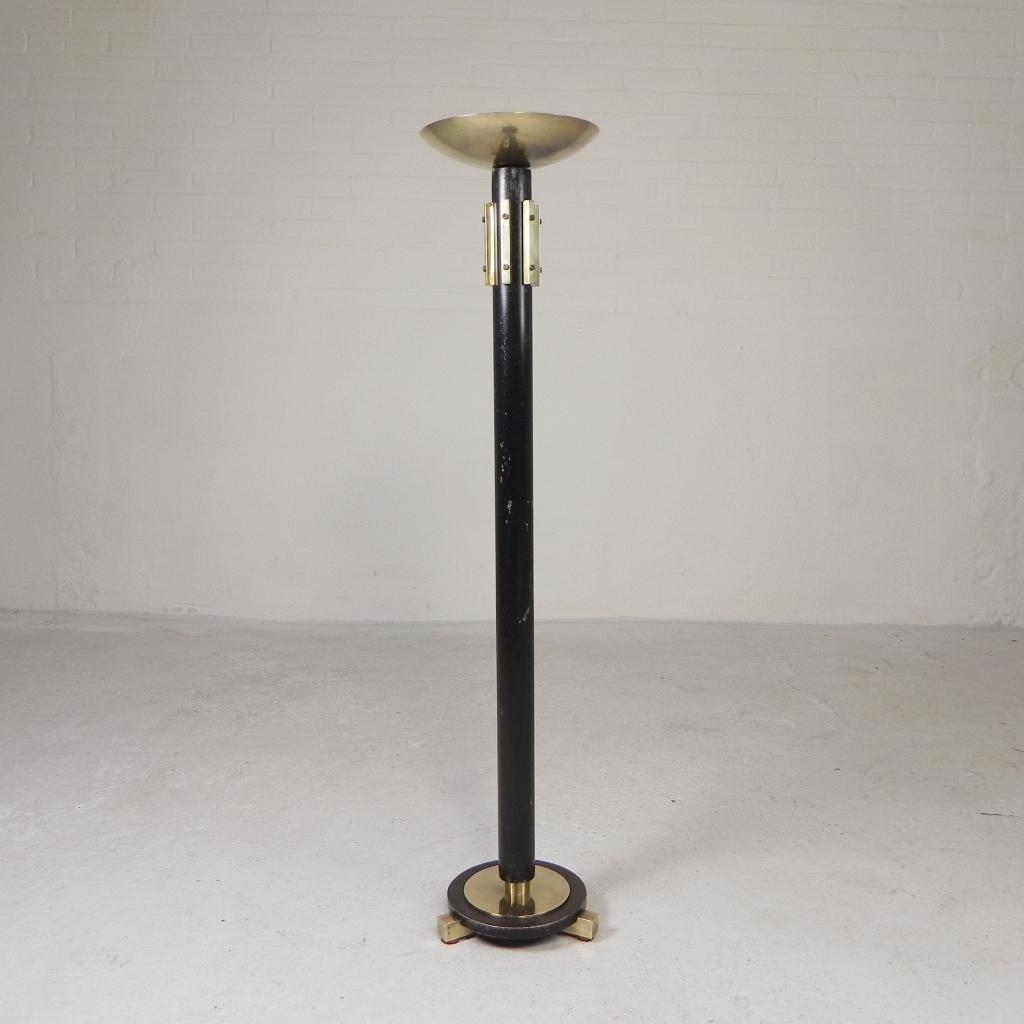 Grote staande Art Deco kandelaar, jaren 30, Antiek en Kunst, Antiek | Kandelaars, Ophalen of Verzenden, Koper of Brons