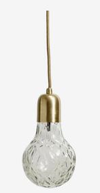 Hanglamp bulb glas 24x12 goud glas 2x nordal, Glas, Ophalen of Verzenden
