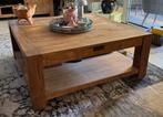 Salontafel teakhout kleur Driftwood 100X100, Ophalen, Gebruikt, 100 tot 150 cm, Driftwood