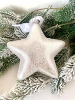 Grote glazen kerstbal zilver ster, Diversen, Kerst, Ophalen of Verzenden