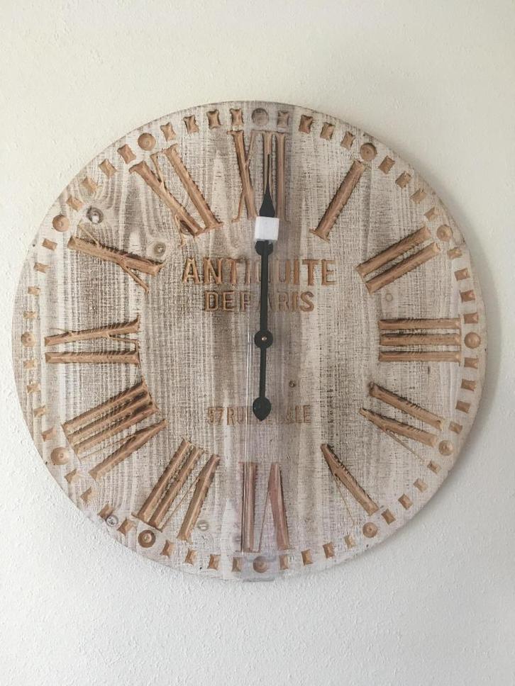Nieuw Landelijk Houten Wandklok 60cm Stoer, Huis en Inrichting, Woonaccessoires | Klokken, Nieuw, Wandklok, Ophalen of Verzenden