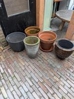 Diverse grote bloempotten plantenbakken, Tuin en Terras, Bloempotten, Ophalen, Rond, Kunststof, 40 tot 70 cm