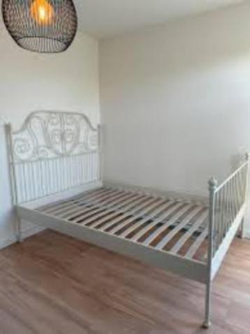 Wit Ikea bedframe Leirvik 140x200 cm - afbeelding 3