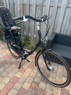 Prachtige zwarte Gazzelle bloom fiets met kinderzitje, Ophalen, Zo goed als nieuw, 50 tot 53 cm, 1 zitje