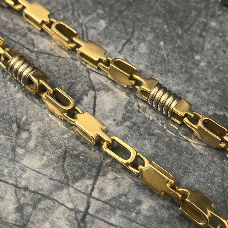 18k gouden ketting massief monte carlo schakel, Sieraden, Tassen en Uiterlijk, Kettingen, Zo goed als nieuw, Goud, Ophalen of Verzenden