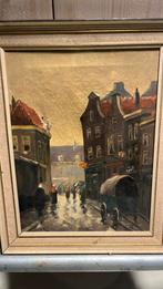 Oud stadsgezicht met regenachtig weer, Ophalen of Verzenden